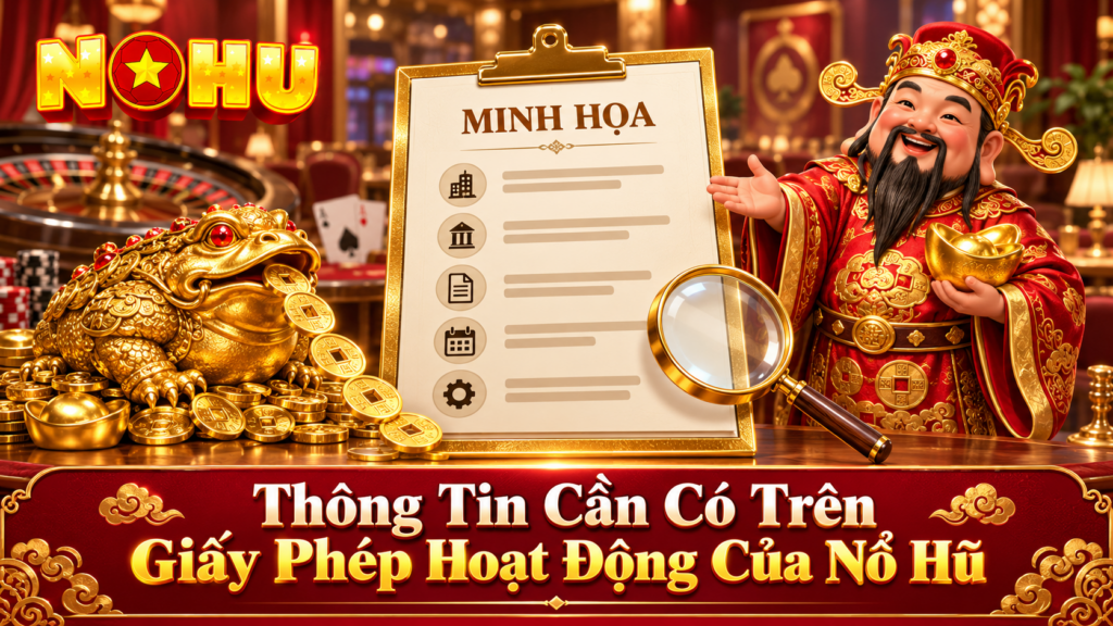 Thông tin cần có trên giấy phép hoạt động của Nổ Hũ